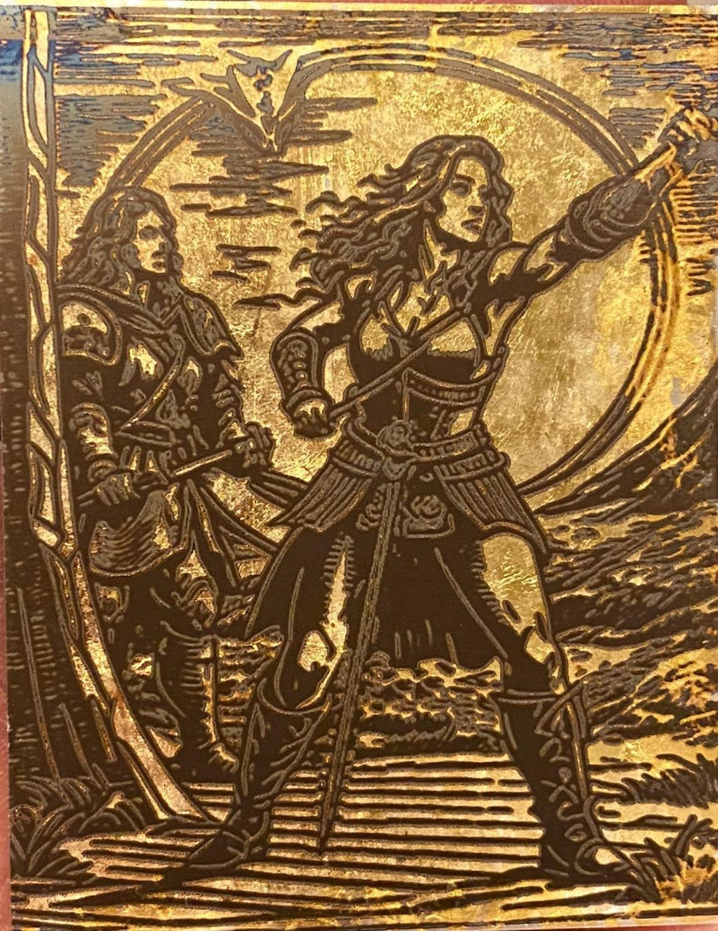Rare 2oz .999 Pure Silver Bar | 24k Gold Leaf Gilded | 1 of 1 | Hunting The Dark Lord