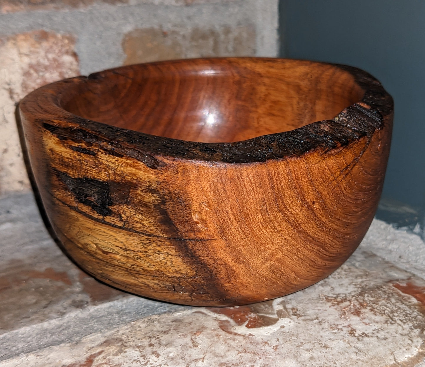 Live Edge Wood Turned Mesquite Bowl
