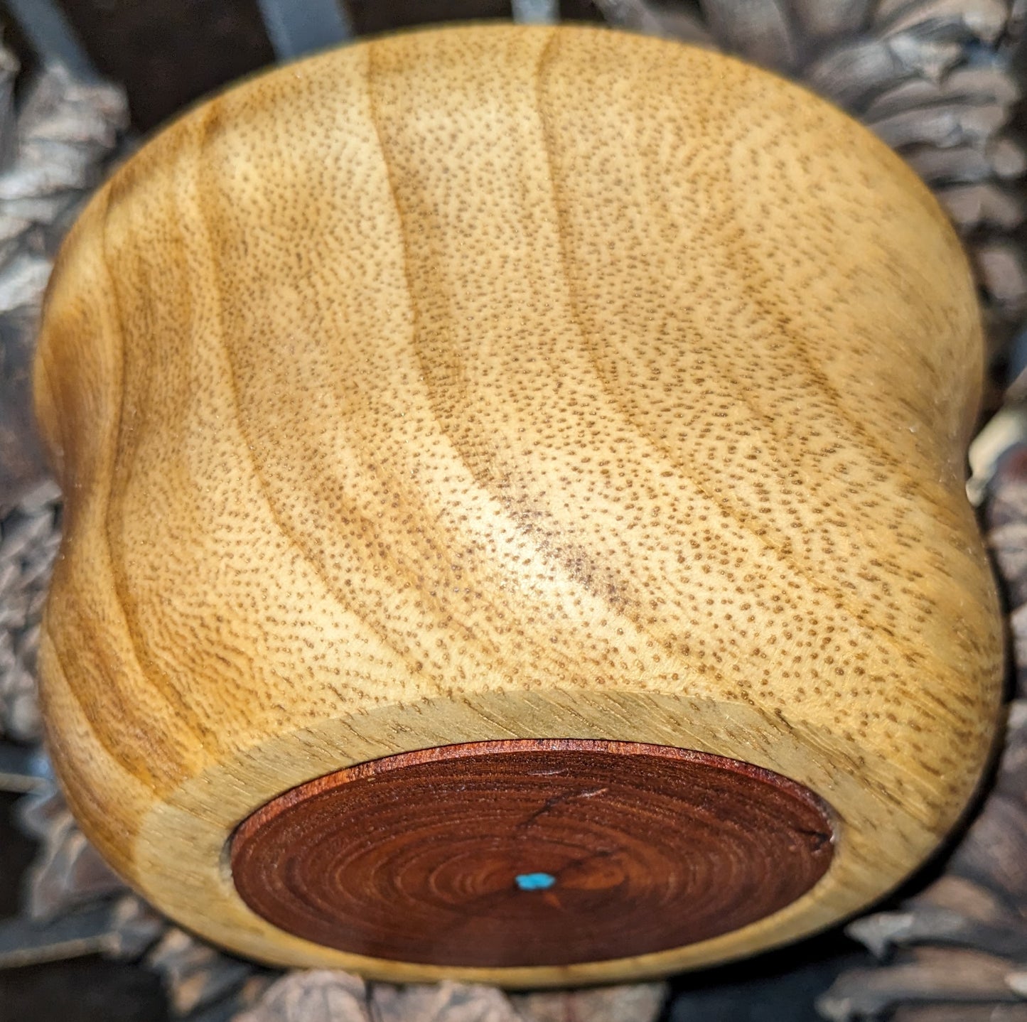 Wood Turned Bowl | Reclaimed Wood | Mesquite and Turquoise Base
